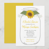 Zonnebloem Mason Jar Vrijgezellenfeest | wit Kaart (Voorkant / Achterkant)