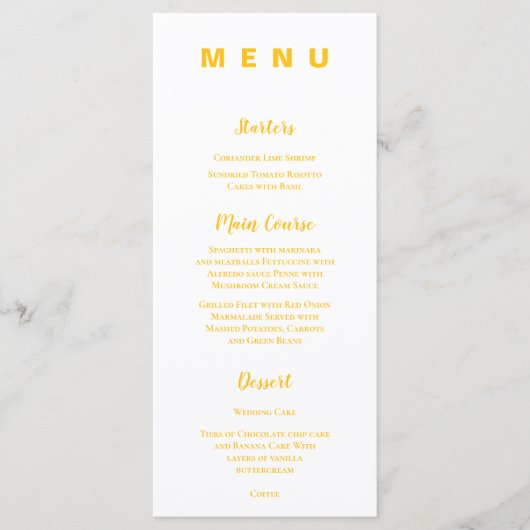 Zonnebloem Mason Jar Wedding Receptie Diner Menu (Voorkant)