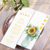 Zonnebloem Mason Jar Wedding Receptie Diner Menu