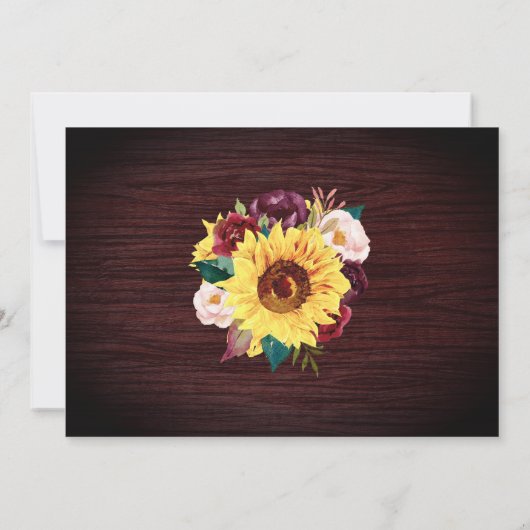 Zonnebloem Mason Jar Wood Licht Foto Weduwschap Save The Date (Achterkant)