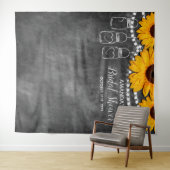 Zonnebloem Mason Pot Party Photo Booth Achtergrond Wandkleed (In Situ (horizontaal))