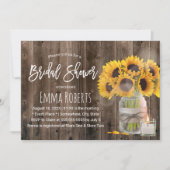 Zonnebloem Mason Pot Schuur Hout Bruiloft Feest Kaart (Voorkant)