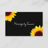 Zonnebloem Massage Afspraak Visitekaartjes (Voorkant)