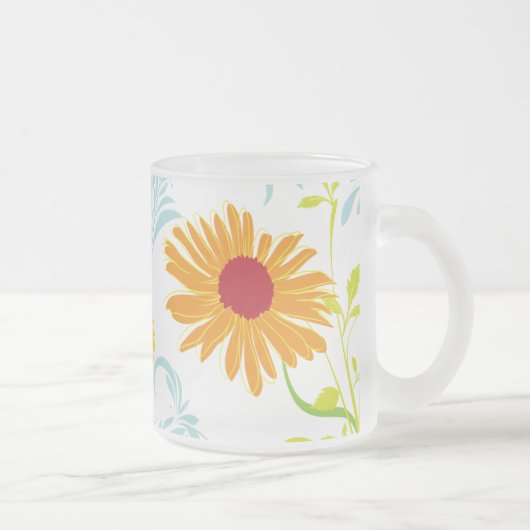 Zonnebloem Matglas Koffiemok (Rechts)