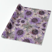 Zonnebloem Mauve  Cadeaupapier (Uitgerold)