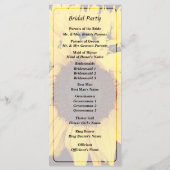 Zonnebloem Medallion Wedding Program Programmakaart (Achterkant)