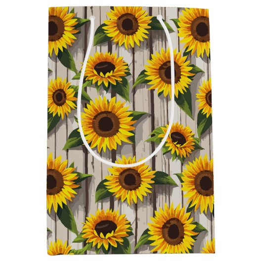 Zonnebloem Medium Cadeauzakje (Voorkant)