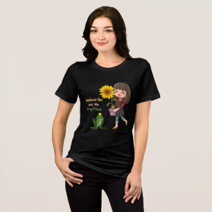 Zonnebloem meisje en de kikker prins Tri-Blend shirt