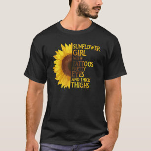 Zonnebloem Meisje Met Tatoeages Pretty Eyes & Dikk T-shirt