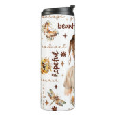 Zonnebloem meisje positieve bevestigingen thermosbeker (Gedraaid links)