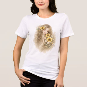 Zonnebloem Meisje Tri-Blend Shirt