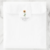 Zonnebloem Memorial Funeral Seed Packet Ronde Sticker (Tas)