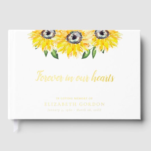 Zonnebloem Memorial voor altijd in onze harten beg Gastenboek (Voorkant)