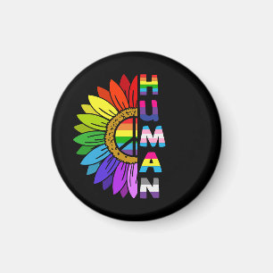 Zonnebloem Menselijke regenboogkleur LGBTQ Pri Magneet