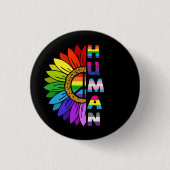 Zonnebloem Menselijke regenboogkleur | LGBTQ | Pri Ronde Button 3,2 Cm (Voorkant)