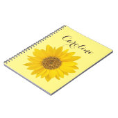 Zonnebloem met aangepaste naam Lichtgeel Notitieboek (Linkerzijde)