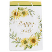 Zonnebloem met aanpasbare tekst medium cadeauzakje (Voorkant)