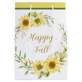 Zonnebloem met aanpasbare tekst medium cadeauzakje (Achterkant)