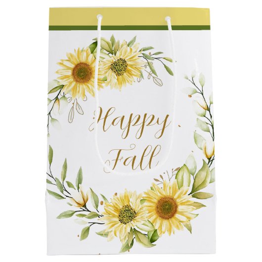 Zonnebloem met aanpasbare tekst medium cadeauzakje (Achterkant)