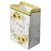 Zonnebloem met aanpasbare tekst medium cadeauzakje (Achterkant Gekanteld)