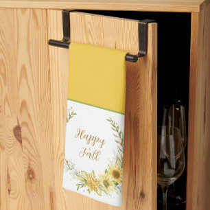 Zonnebloem met aanpasbare tekstkeuken t theedoek