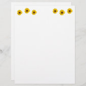 Zonnebloem met achtergrondverlichting (Helianthus) Briefhoofd (Voorkant / Achterkant)