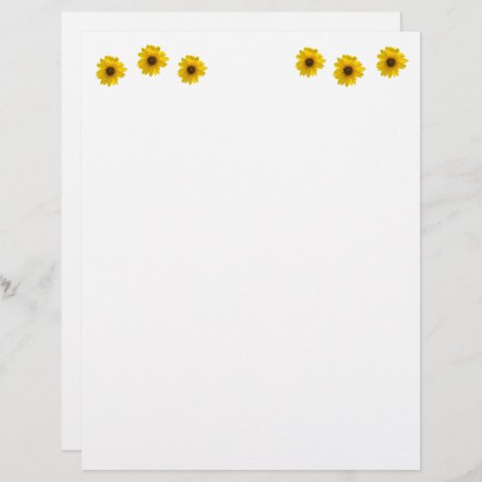 Zonnebloem met achtergrondverlichting (Helianthus) Briefhoofd (Voorkant / Achterkant)