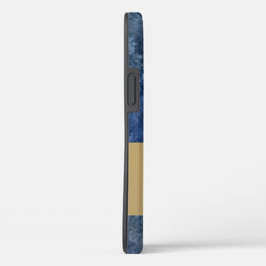 Zonnebloem met Antiek Blauwe en Gouden Strepen Case-Mate iPhone Case (Achterkant / Rechts)