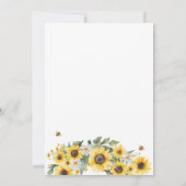 Zonnebloem met Bee Oh Baby shower Kaart (Achterkant)