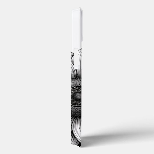 Zonnebloem met Bee Zwart en Wit iphone 13 Hoesje (Achterkant / Rechts)