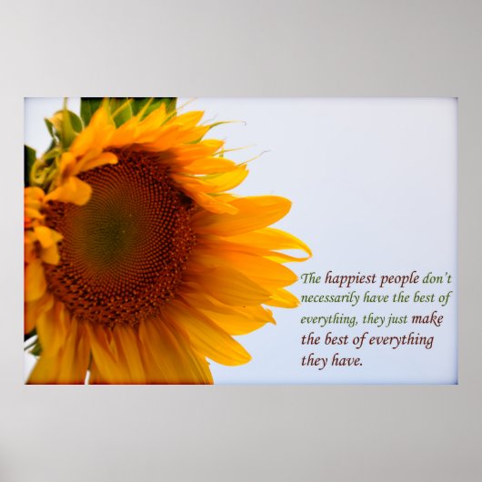 Zonnebloem met bericht poster (Voorkant)