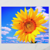 Zonnebloem met bijen flyer (Achterkant)