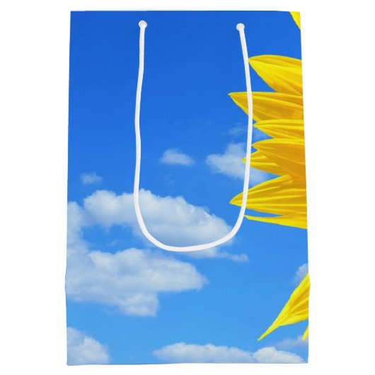 Zonnebloem met bijen Gift Bag Medium Cadeauzakje (Achterkant)