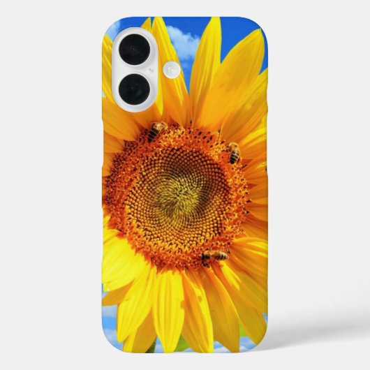 Zonnebloem met bijen iPhone Case (Achterkant)