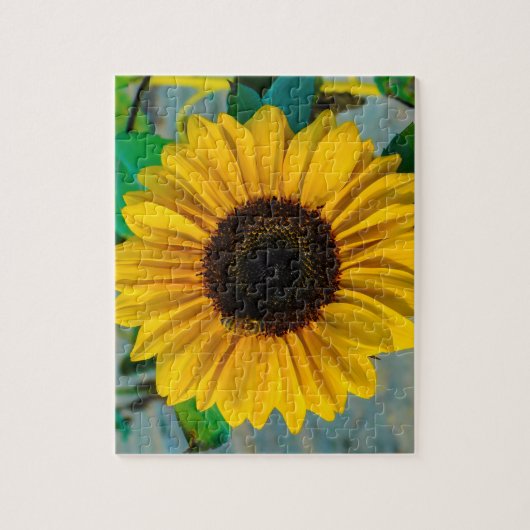 Zonnebloem met bijen legpuzzel (Verticaal)