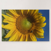 Zonnebloem met bijen legpuzzel (Horizontaal)