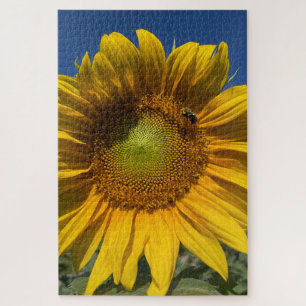 Zonnebloem met bijen legpuzzel
