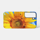 Zonnebloem met bijen op Blue Sky Samsung Galaxy Hoesje (Achterkant horizontaal)