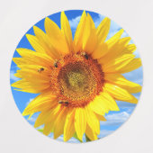 Zonnebloem met bijen Stickers (Design 2)