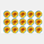 Zonnebloem met bijen Stickers (Vel)