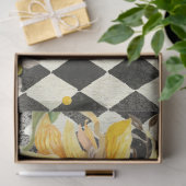 Zonnebloem met bijen Zwarte Ephemera Ontkoppeling Tissuepapier (Geschenk)