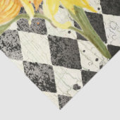 Zonnebloem met bijen Zwarte Ephemera Ontkoppeling Tissuepapier (Detail)