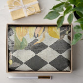 Zonnebloem met bijen Zwarte Ephemera ontkoppeling  Tissuepapier (Geschenk)