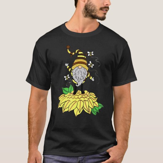 Zonnebloem met bijenhippiekoepel voor de bloem t-shirt (Voorkant)