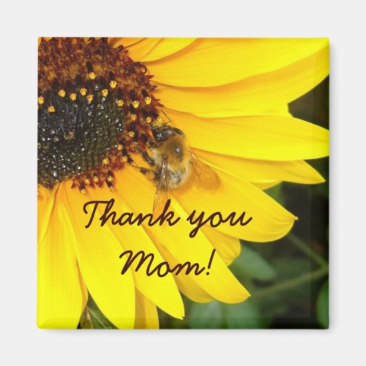 ZONNEBLOEM MET BIJENmagneet Magneet (Voorkant)