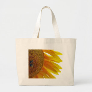 Zonnebloem met bloemen grote tote bag