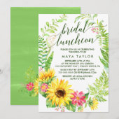 Zonnebloem met bridal Luncheon Kaart (Voorkant / Achterkant)