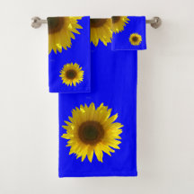 Zonnebloem met donker helder blauw
