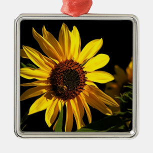 Zonnebloem met een Bij Metalen Ornament