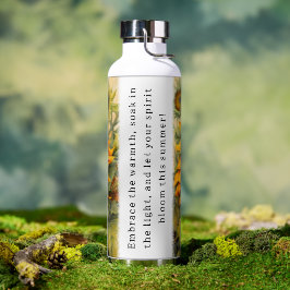 Zonnebloem met een inspirerend Summer quote Waterfles